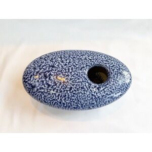 COYOTE ROADHOUSE Ceramic Pottery Ikebana Blue Flower Frog Vase